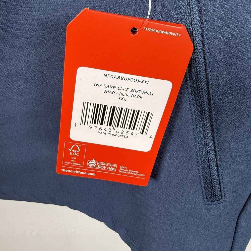 The North Face Men's Barr Lake Hooded Soft Shell Jacket XXL Shady Blue NWT *Logo - Picture 5 of 12